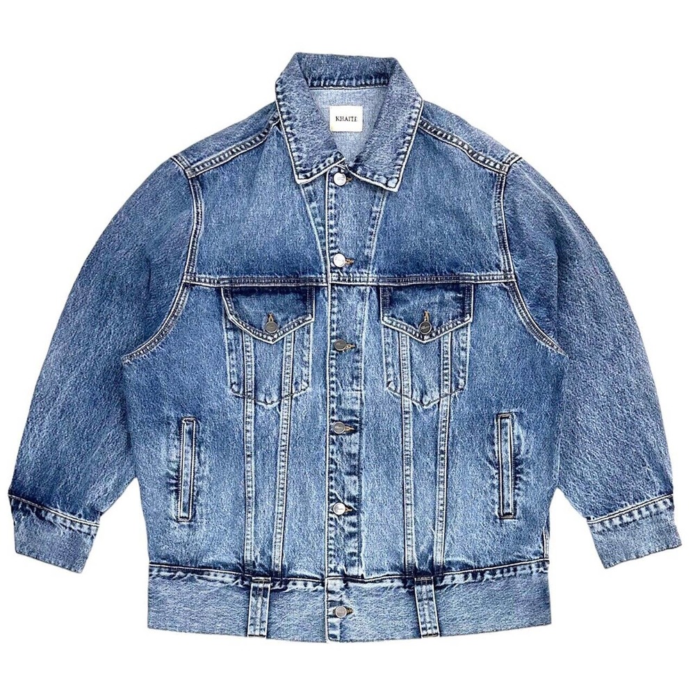 Khaite Women's Grizzo Oversize Trucker Stonewashed Made in USA Denim Jacket - Picture 5 of 11